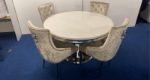 Picture of Arturo Round Dining Table plus 4 Pear Lions Head Dining Chairs