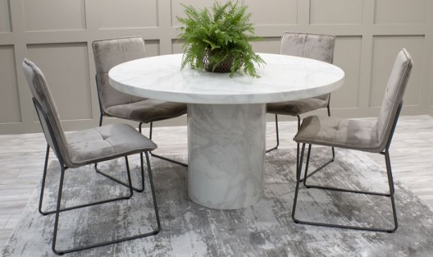 Picture of Carra Dining Table Round - Bone White 1300