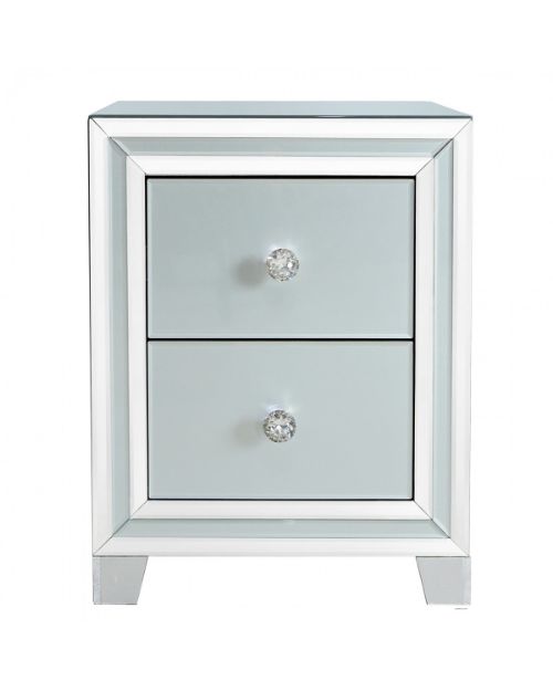 Picture of Manhattan  2 Drawer Bedside cabinet grey clear  