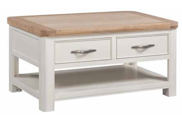 Picture of Stow Painted Coffee Table with 2 Drawers (White)