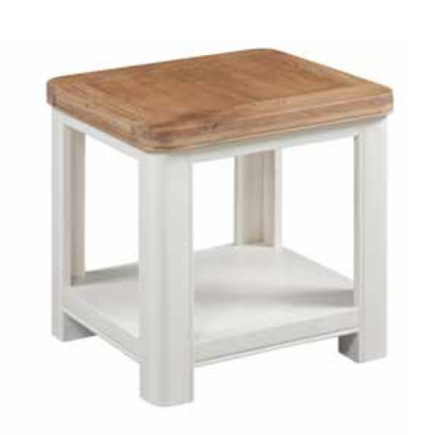 Picture of Stow Painted Lamp Table With Shelf (White)