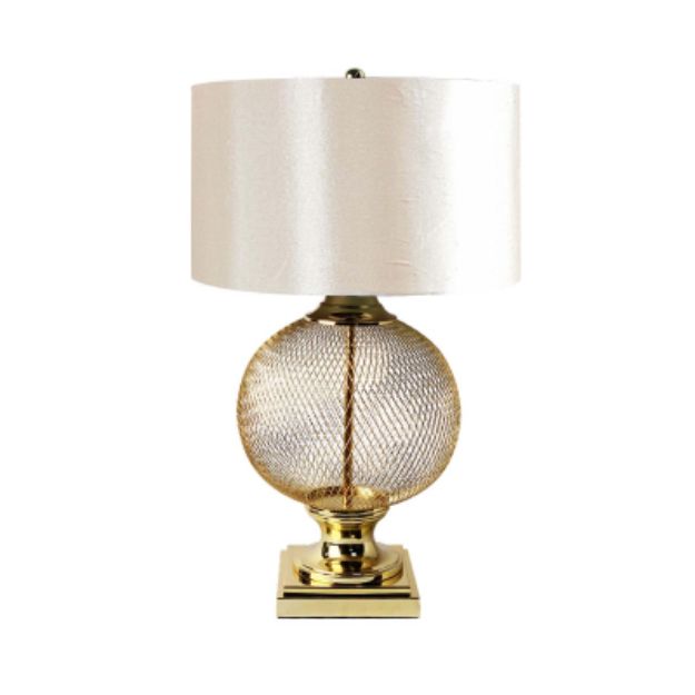 Picture of 78cm Round Wire Mesh Base Table Lamp with Champagne Shade