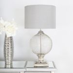 Picture of 78cm Wire Mesh Table Lamp With Grey Silk Shade