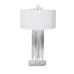 Picture of 77cm Nickel Table Lamp With White Silk Shade