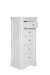 Picture of Mabel 5 Drawer Tall Narrow Chest (White)