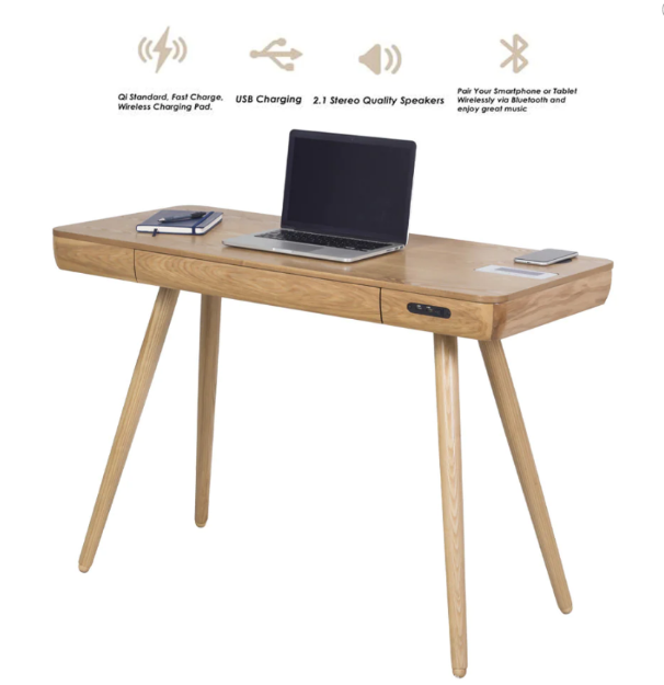 Picture of San Francisco Smart Speaker/ Charging Desk (Oak) 