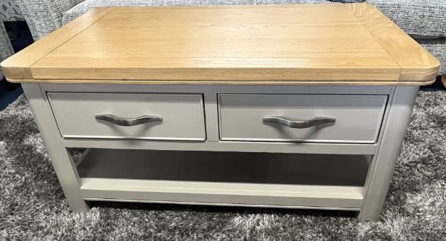 Picture of Stow Painted Coffee Table with 2 Drawers (Grey)