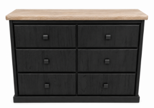 Picture of Tommy 6 Drawer Chest  - Oak/ Natural Black