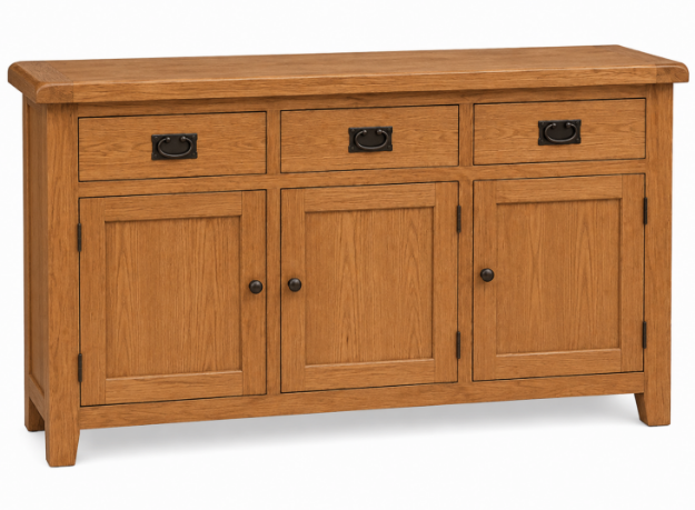 Picture of Paris Oak 3 Door 3 Drawer Sideboard 