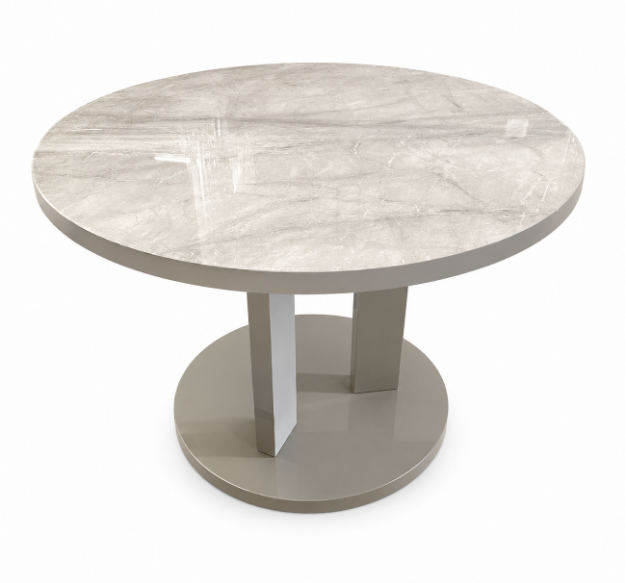 Picture of Ellie Round Dining Table (Grey Marble Effect) + 4 Savannah Chairs